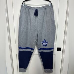 NHL Toronto Maple Leafs Grey Logo Sweatpants Joggers Size XL